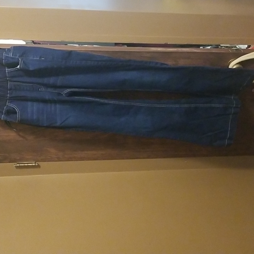 Elastic waist bootcut jeans